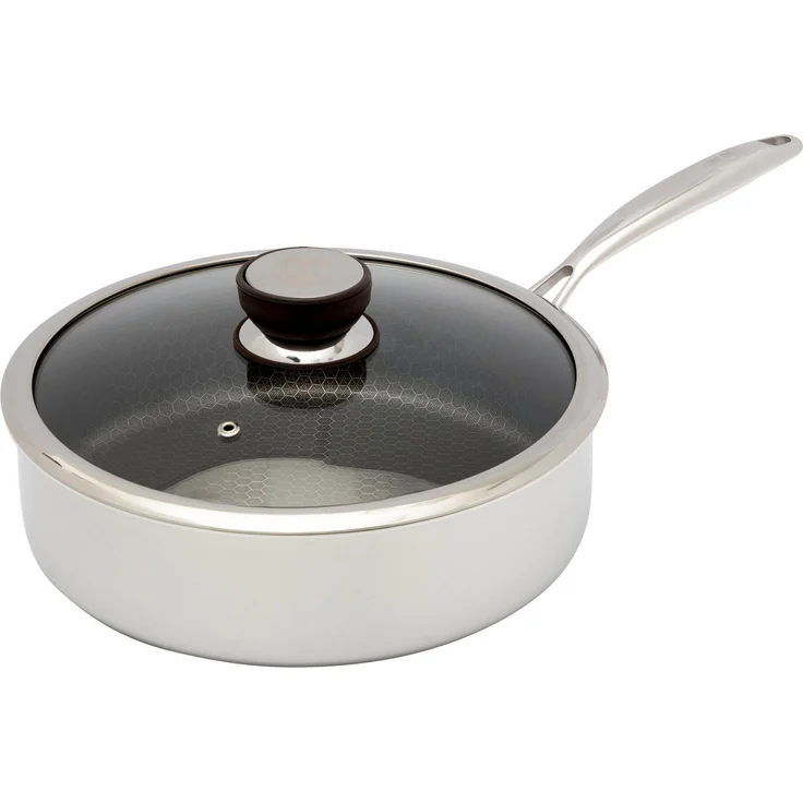 HSN 26cm Edelstahlschmorpfanne mit Deckel Wabenstruktur – Bild 5