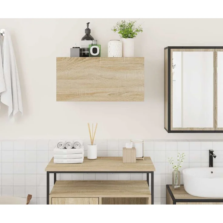vidaXL Bad-Wandschrank Sonoma-Eiche 60x25x30 cm Holzwerkstoff 860060 – Bild 3