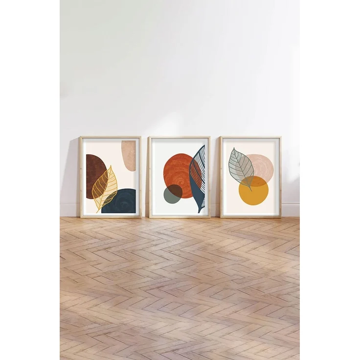 Wallity Dekoratives gerahmtes MDF-Gemälde (3-teilig), Mehrfarbig, 70 x 50 cm – Bild 5