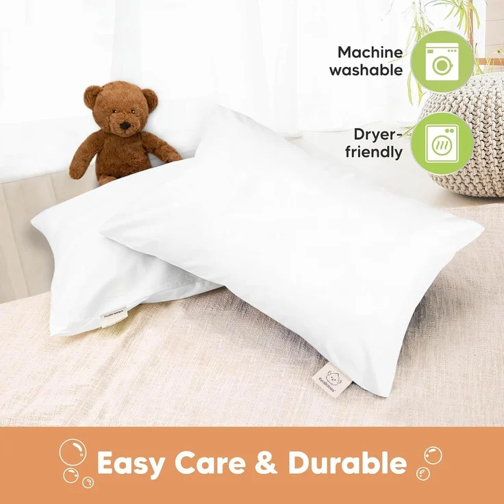 KeaBabies Kinder Kissenbezug, Bio-Baumwolle - 35x51 cm Kopfkissen Kissenbezug für Jungen, Mädchen, Weicher und Strapazierfähiger Baumwollbezug für Miniatur-Schlafkissen, niedliche Farben (Soft White) – Bild 7