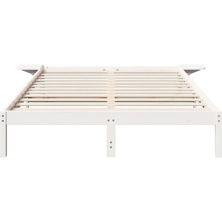 vidaXL Bettrahmen Weiß 150 x 200 cm Massives Kiefernholz 873185 – Bild 5