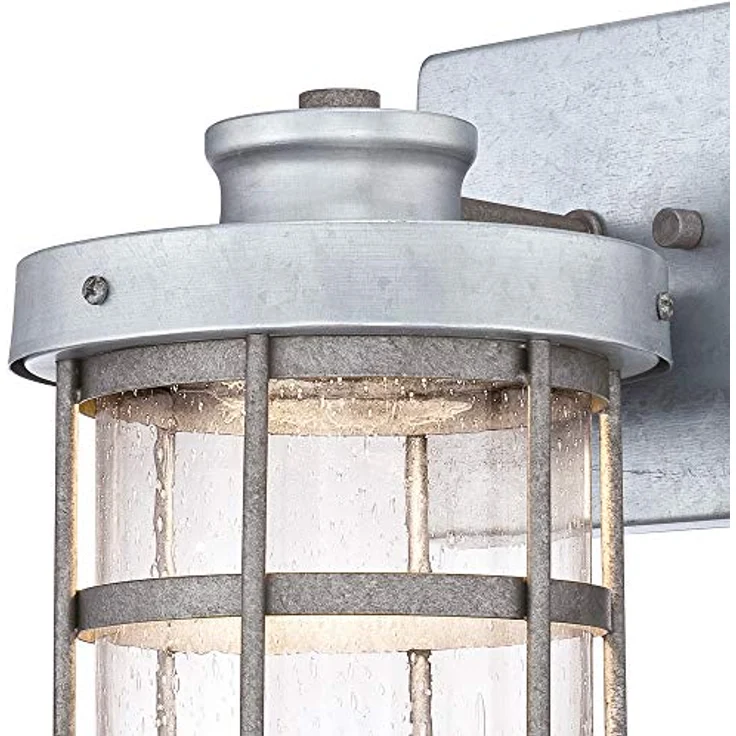 Westinghouse 63478 Einflammige, dimmbare LED-Außenwandleuchte, verzinkte Stahloberfläche mit Tropfenklarglas, Höhe 30 cm, Breite 15 cm – Bild 4
