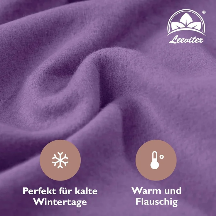 leevitex® Spannbettlaken für kalte Nächte – angenehm weich, passgenau, farbstark & pflegeleicht, Gummizug: Rundum – Bild 3