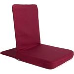 Bodhi Mandir Bodenstuhl XL | Meditationsstuhl mit dickem Sitzkissen | Komfortabler Bodensessel mit gepolsterter Rückenlehne | Waschbarer Bezug | Ideal für Freizeit, Yoga & Meditation (bordeaux)