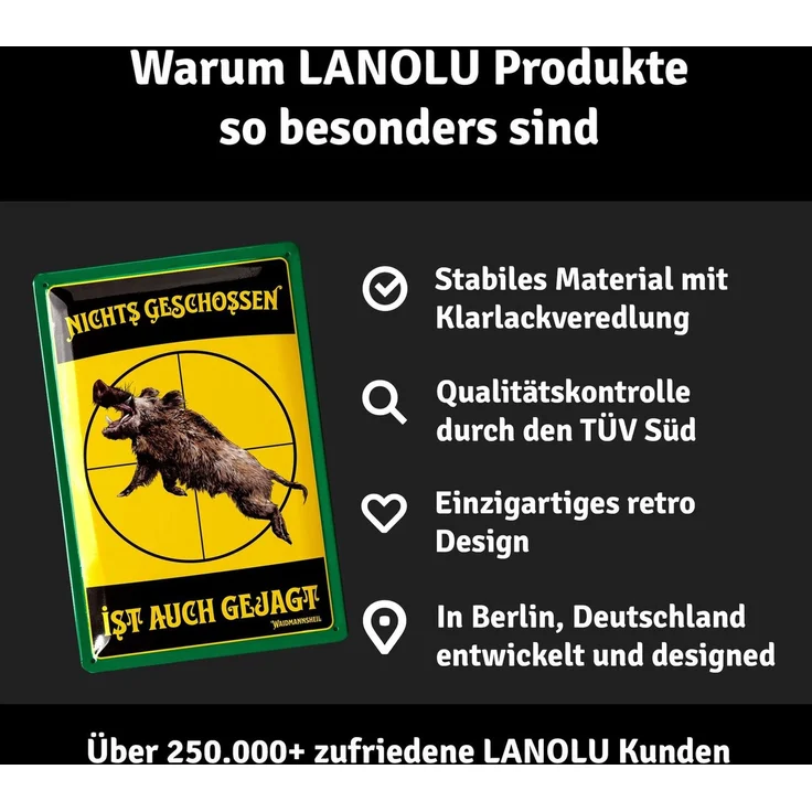 LANOLU Blechschild Nichts geschossen - 20x30cm – Metall – Mehrfarbig – 20168 – Bild 3