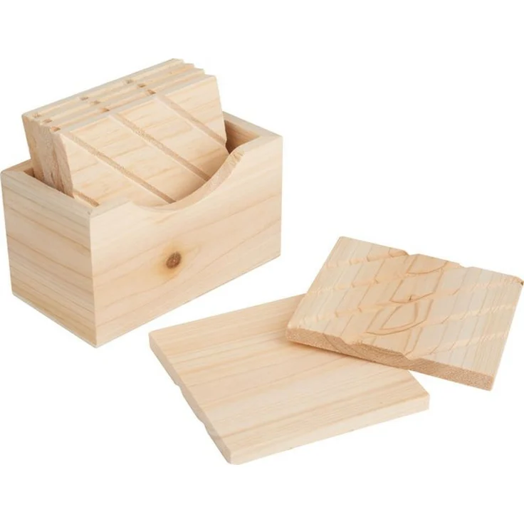 VBS Bierdeckel, 7-tlg, Holz, 6 Stück – Bild 2