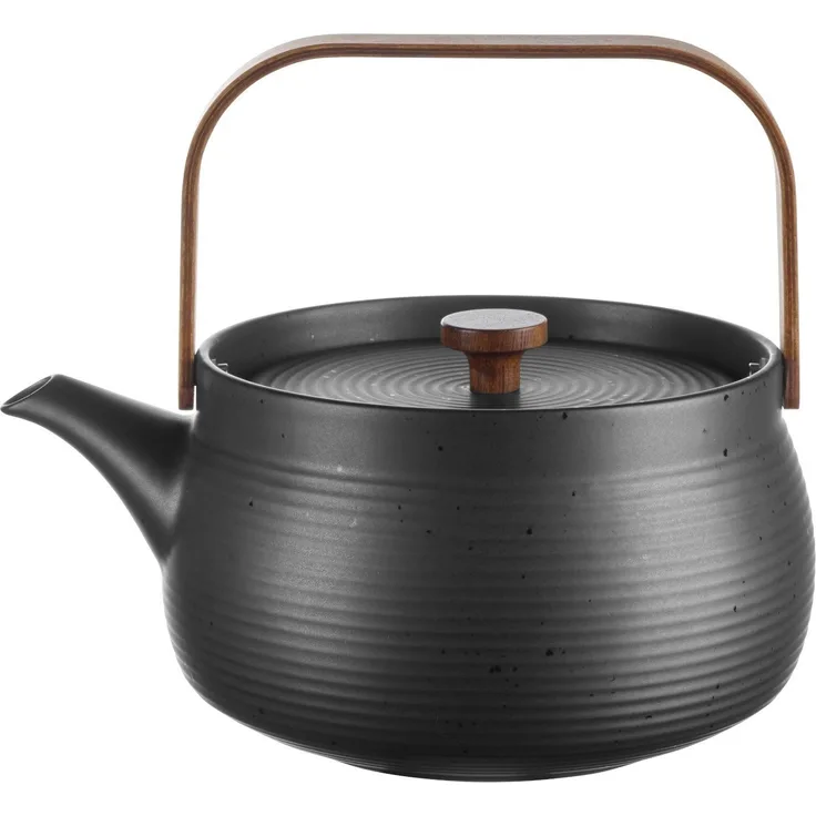 ASA Japandi Black Teekanne 1,5 l mit Holzgriff