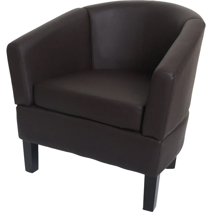 Lounge-Sessel HWC-O17, Sessel Clubsessel Cocktailsessel, FSC®-zertifiziert Kunstleder ~ braun – Bild 1