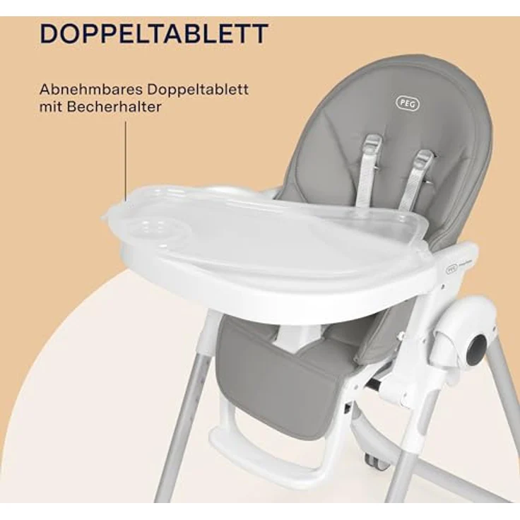 Peg Perego 'Prima Pappa Follow Me' Hochstuhl Ice (Lederimitat) – Bild 6