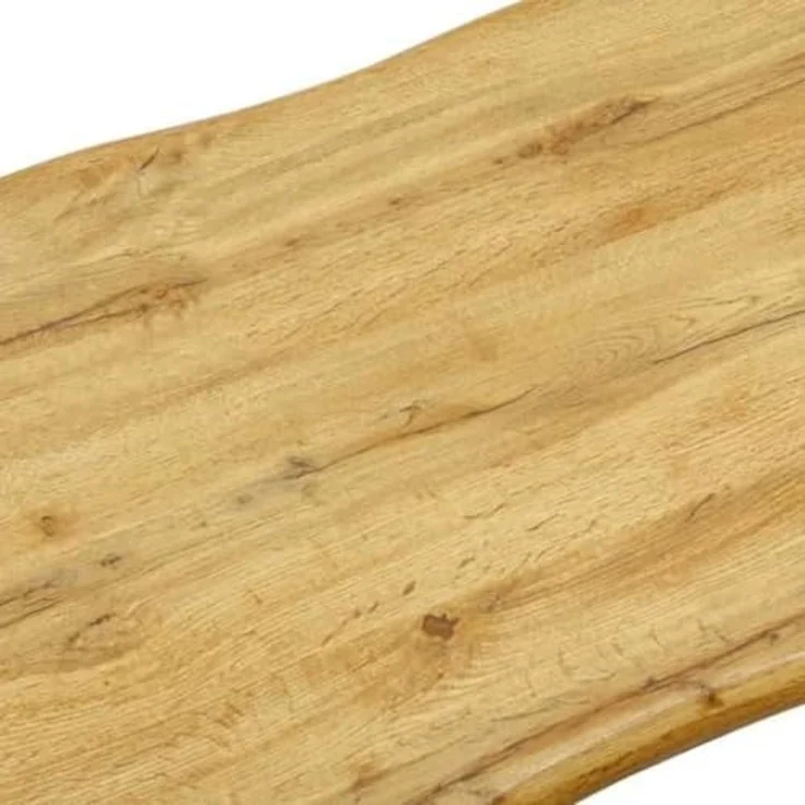 Wildeiche-Design Esstisch OAKLAND 160cm X-Metallgestell 5cm Baumkante – Bild 5