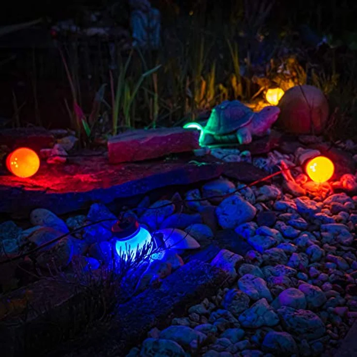 INtrenDU Party Lichterkette bunt, 9,5m mit 20 großen Kugeln Ø5cm, wasserfest (IP44) für innen und außen, Geburtstagsdeko, Hochzeit – Bild 3