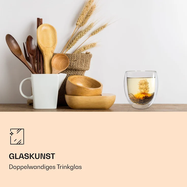 Teeglas Ice 2-er-Set 400 ml spülmaschinenfest hochwertiges Borosilikatglas Transparent – Bild 3