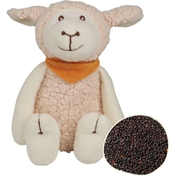 GRÜNSPECHT Wärme-Kuscheltier, Innenkissen mit Rapssamenfüllung, Schaf Baby | Medizinprodukt: Innenkissen aus 100% Baumwolle, für Mikrowelle & Backofen, Bezug waschbar - bei Bauchschmerzen – Bild 7