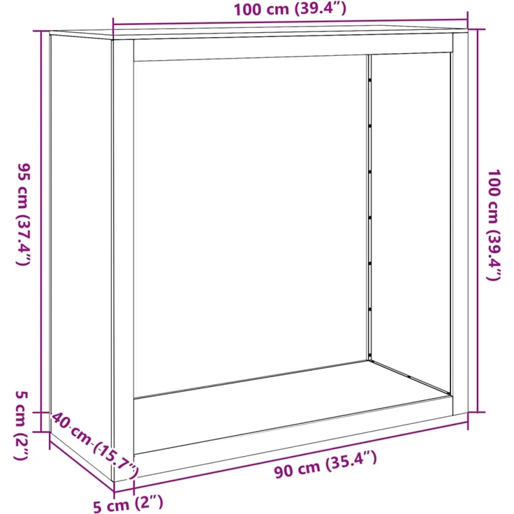 vidaXL Brennholzregal Anthrazit 100x40x100 cm Stahl 850970 – Bild 9