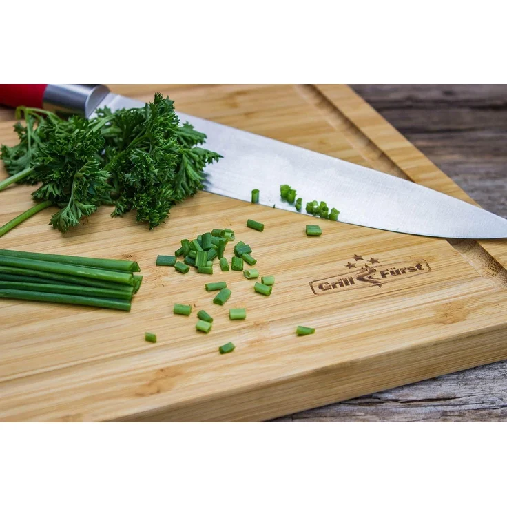 Grillfürst Bambus Schneidebrett extra groß 63 x 40 cm (kompatibel mit Grillfürst Beistelltisch) – Bild 3