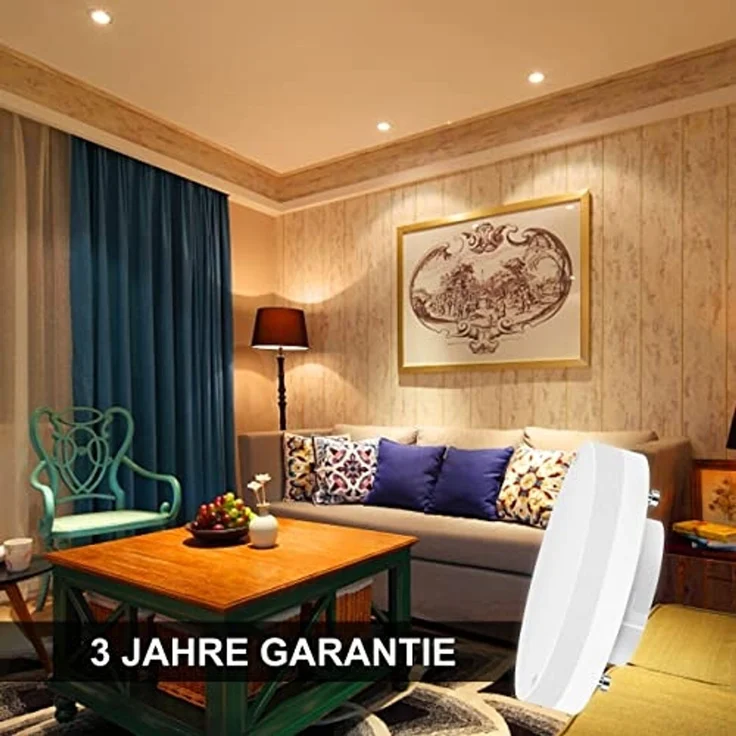 LVWIT GX53 LED Lampe 5W Warmweiß, GX53 Leuchtmittel Nicht Dimmbar, Kein Flimmern, Ersatz 40W Glühbirne, 470Lumen, 3000K, 110 Grad, CRI> 80, Einbaustrahler GX53 für Schrankleuchten, 4er Pack – Bild 4