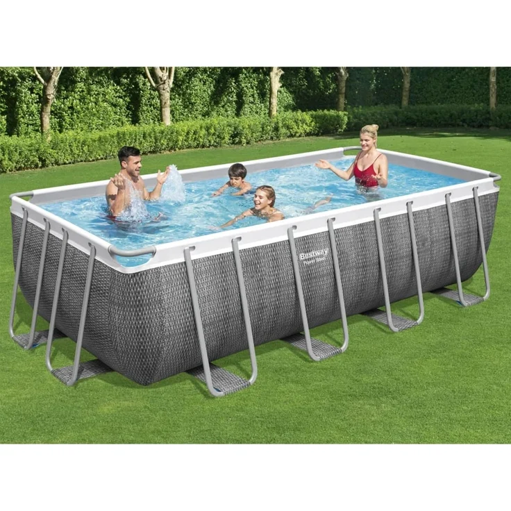 Power Steel™ Frame Pool, Grau, 488 x 244 x 122 cm – Bild 1