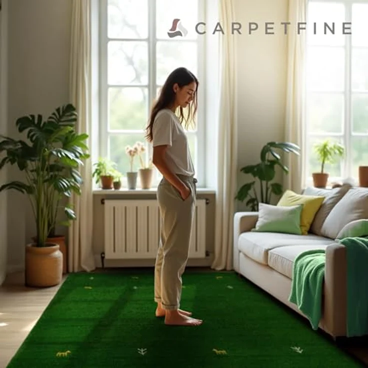 carpetfine 'Gabbeh Uni' Wollteppich, reine Wolle, Grün, 120 x 170 cm – Bild 8
