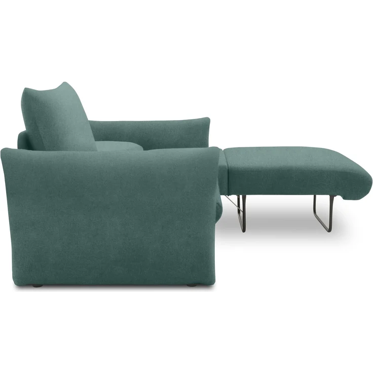 DOMO. collection Sofa 700023, 2 Sitzer, Schlaffunktion, Federkern, Füße mit Filzgleitern, 2er Couch, Schlafsofa, Polstergarnitur, 165 x 100 x 95 (BxTxH), blau (petrol) – Bild 8