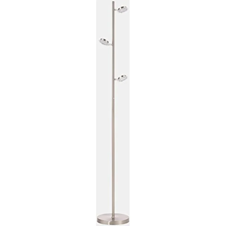 TRANGO LED Stehlampe, 3 Stufen dimmbar, 1519 LED Standlampe 3-flammig mit LED Modulen Serie EVIE 12,5 Watt I in 3 Stufen dimmbar I satinierte Glasschirme - Höhe ca. 1700mm - schwenk- und drehbar, modern und chic Stehleuchte - Standleuchte – Bild 3