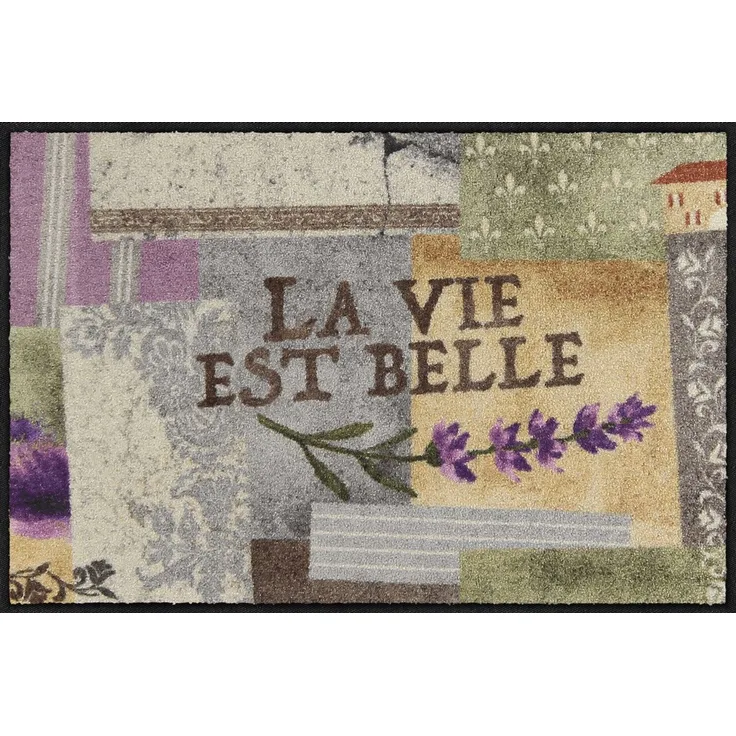Salonloewe Fußmatte Salonloewe LA VIE EST BELLE Fußmatte Wohnmatte 50 x 75 cm, Rechteckig, Höhe: 7 mm, In- und Outdoor, waschbar bei 40° Grad und trocknergeeignet