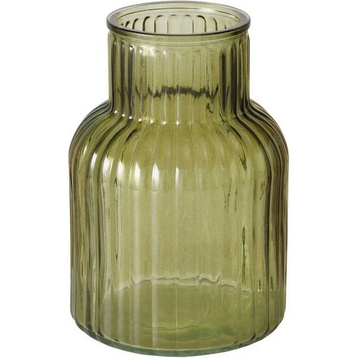 BOLTZE GRUPPE Dekovase Vase aus Glas RELEA, grün, geriffeltes Glas, 20 cm (einzeln) – Bild 1