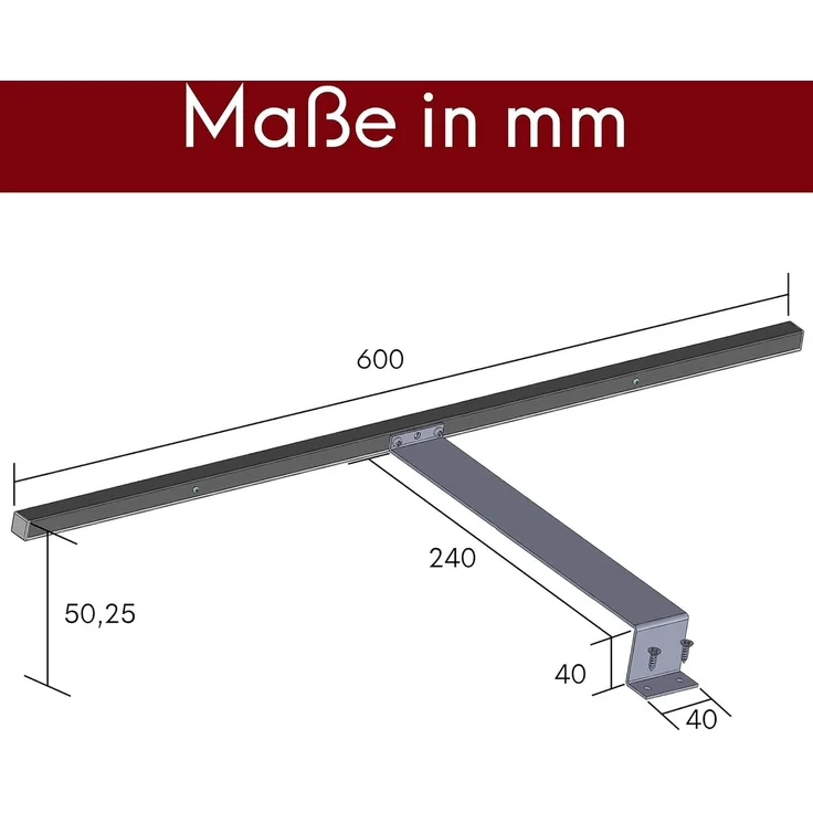 kalb Aufbauleuchte LED Schrankbeleuchtung Schwebetür Aufbauleuchte silbergrau 600mm, 3er Set neutralweiß, neutralweiß – Bild 5