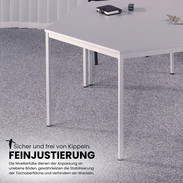 bümö Tisch, Multifunktionstisch 120 x 80 cm in Ahorn/Schwarz - Besprechungstisch, Konferenztisch, Meetingtisch, Mehrzwecktisch, Pausentisch, Besprechungsraum, Meetingraum, Pausenraum, VS12-3-D – Bild 5