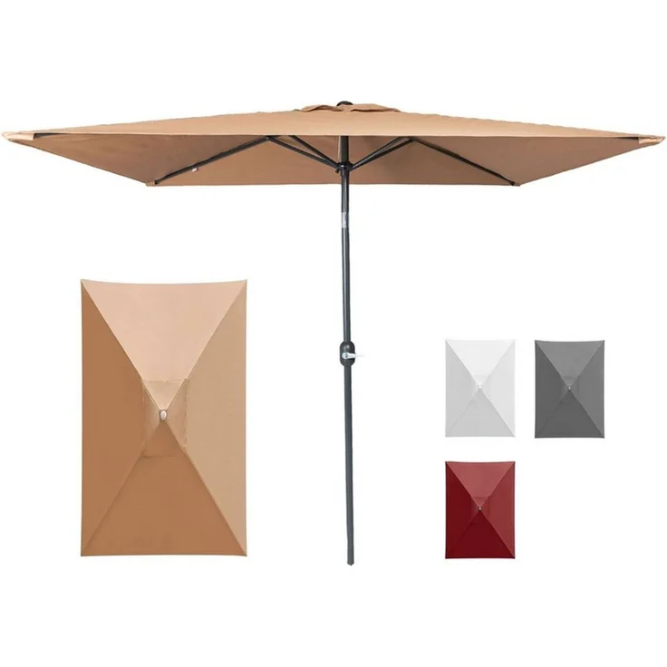 paramondo Sonnenschirm parajuna kleiner Sonnenschirm, 2,3 x 1,3 m, rechteckig, creme, LxB: 230x130 cm, Klein, eckig, knickbar: ideal für Balkone, Stahl/Polyester – Bild 1