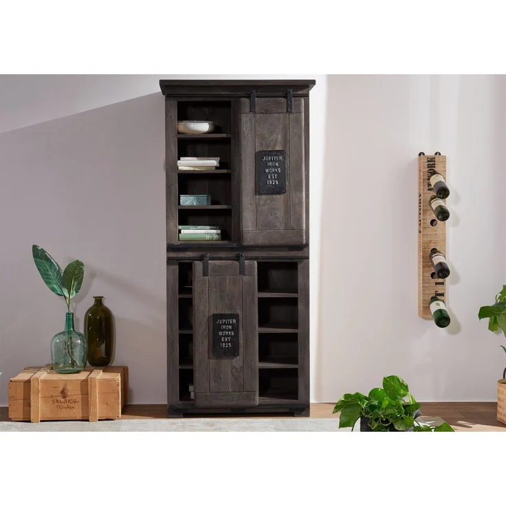 Schrank Mango 80x45x175 grau lackiert RAILWAY #217 – Bild 4