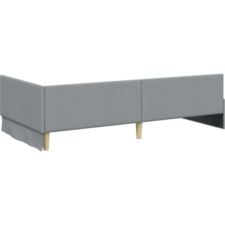 vidaXL Eckbettgestell mit Matratze 2 stk. Hellgrau 80 x 200 cm Stoff 3393581 – Bild 9