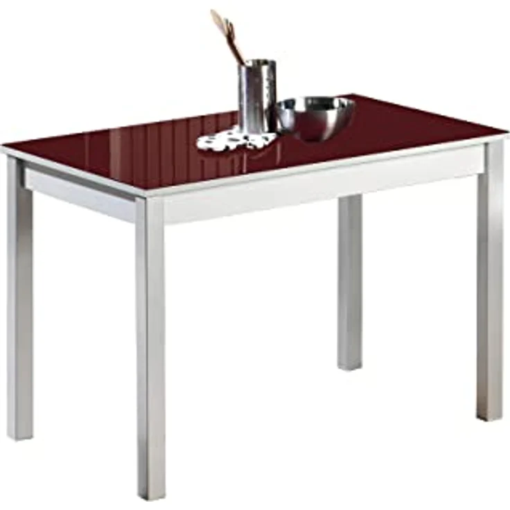 ASTIMESA Fija Küchentisch, Metall, Bordeaux, 100x60 cm – Bild 2