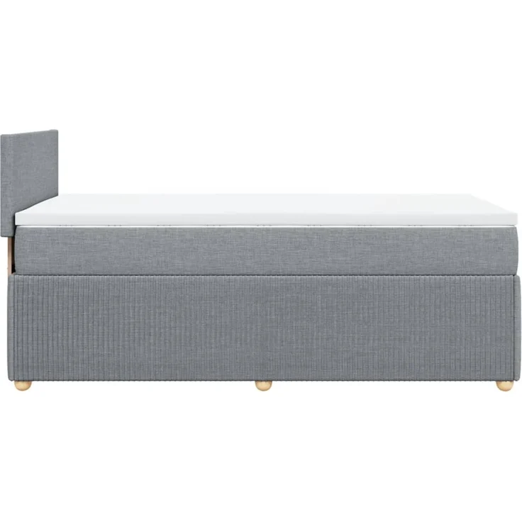 vidaXL Boxspringbett mit Matratze Hellgrau 90x200 cm Stoff 3287332 – Bild 5