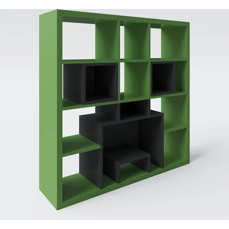 MINECRAFT - Bücherregal, Regal mit 15 Fächern, Gaming Möbel mit dunklem Minecraft Design – Bild 3