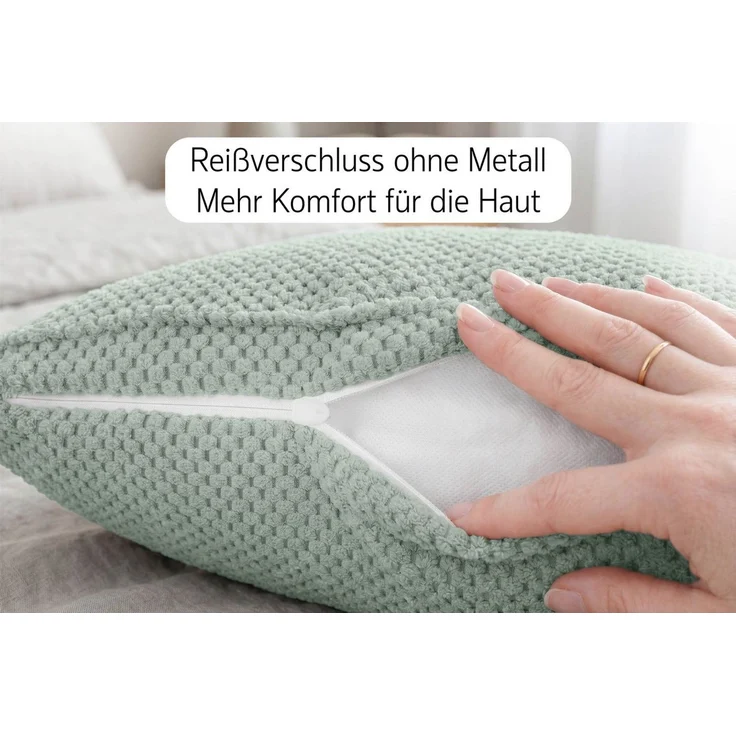 Amilian Dekokissen 4er Set Dekokissen mit Füllung, für Sofa Sessel und Bett geeignet pflegeleicht und waschbar – Bild 3