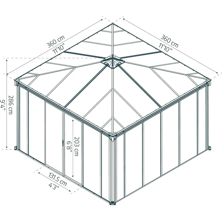 Palram - Canopia Aluminium Kaltwintergarten Ledro – Bild 10