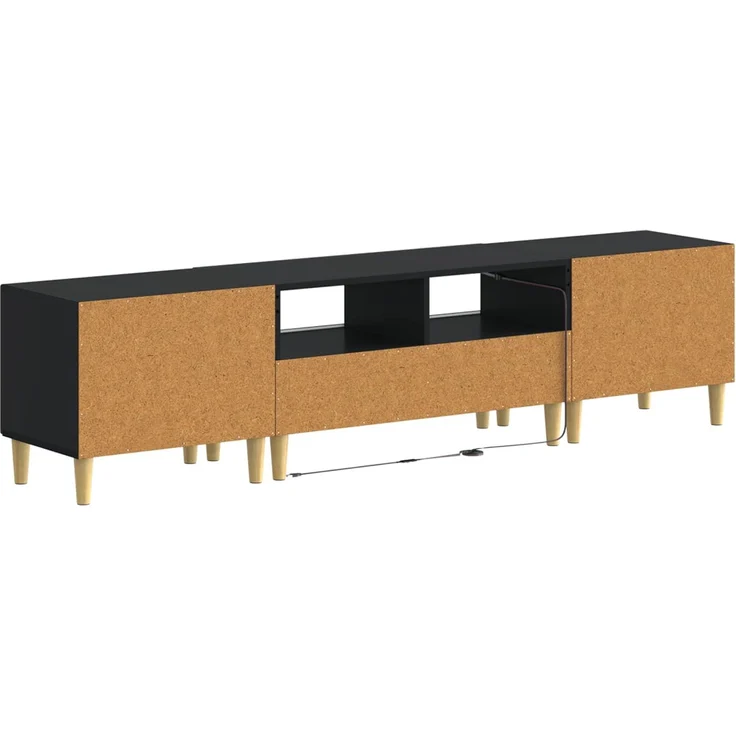 vidaXL 3-teiliges LED TV Regal DELFT Schwarz Holzwerkstoff 3416757 – Bild 6