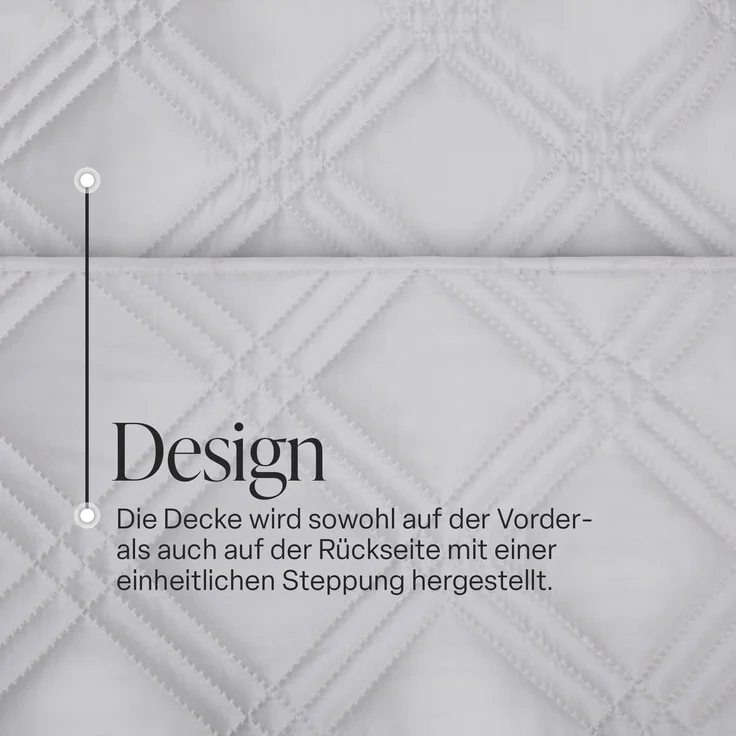 Tages-Decke XXL (220x240 cm) mit wattierter Zwischenlage, in verschiedenen gesteppten Patchwork Designs, Überwurf Steppbett Hellgrau – Bild 5