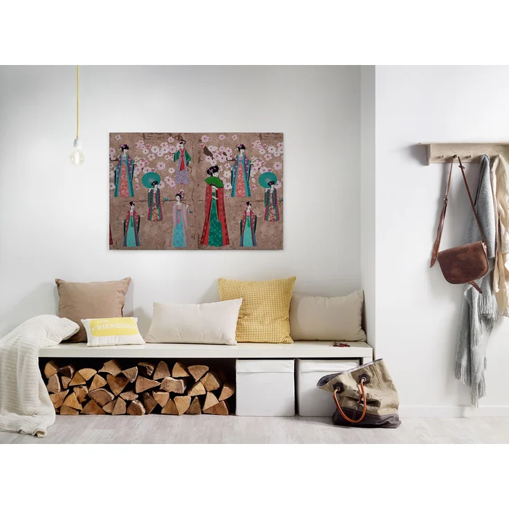 Leinwandbild Menschen Braun Rot Grün 90x60 DD120403 Keilrahmen Wandbild Leinwand – Bild 7