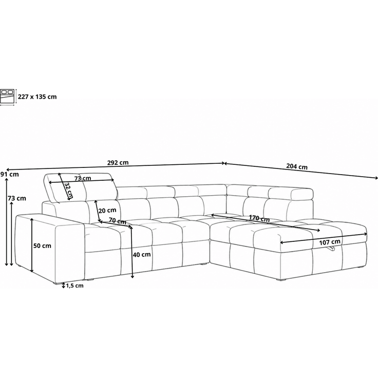 Ecksofa Bianco mit Schlaffunktion und Bettkasten | Jan-Art | verschiedene Farben erhältlich – Bild 5