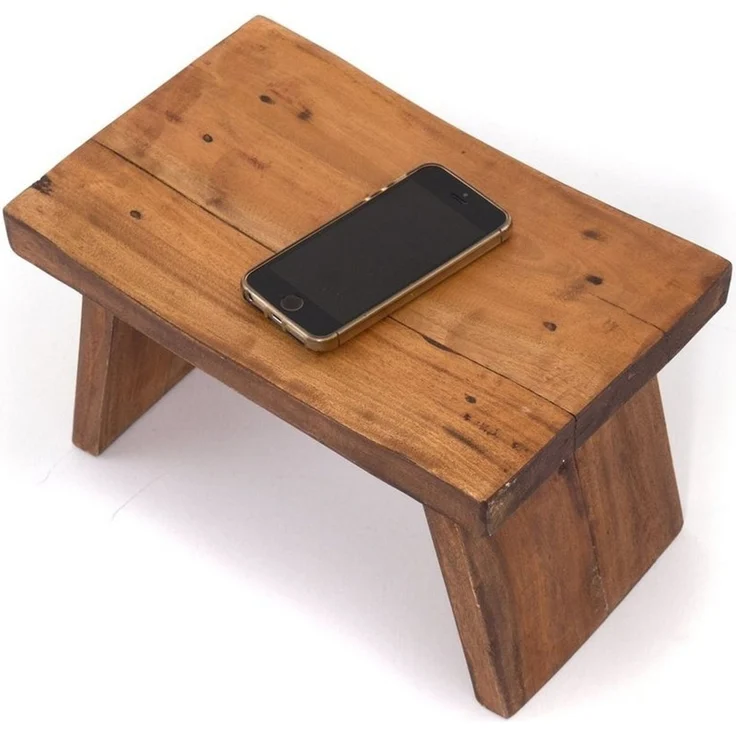 DESIGN DELIGHTS Hocker NOSTALGISCHER FUßHOCKER "SCHEMEL", Altholz massiv, Holzhocker, 08 h – Bild 3