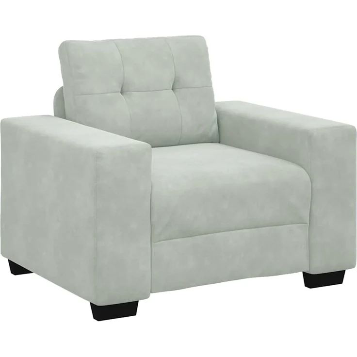 vidaXL Sessel Hellgrau 100x78x80 cm Samt 4105098 – Bild 2