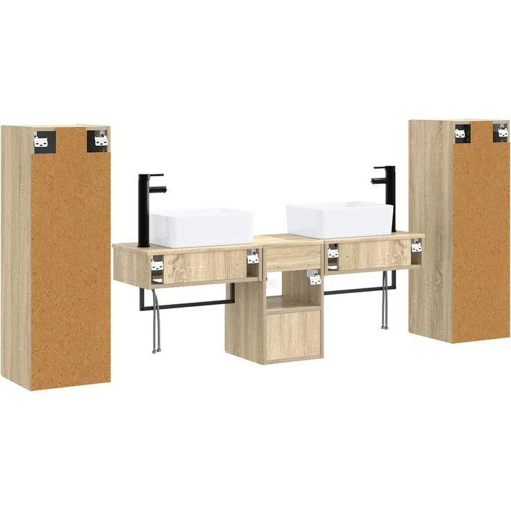 vidaXL Badezimmerschrank-Set 5 stk. Sonoma-Eiche 136 x 35 x 80 cm 3405975 – Bild 7