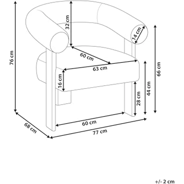 Sessel ILBRO Bouclé Hellbeige – Bild 3