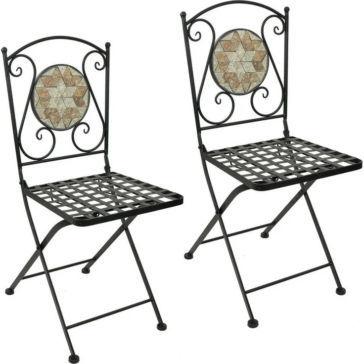 HTI-Living Gartenstuhl Metallstuhl 2er Set Marokko (Set, 2 St), Gartenstuhl Mediterran – Bild 4