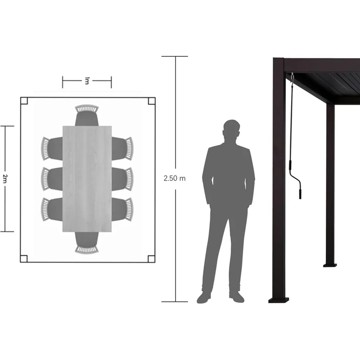 Mirador Basic 3x3,6 m Pergola, anthrazit – Bild 8