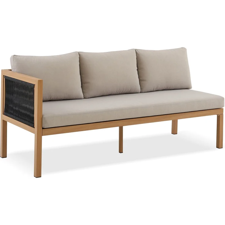 Gardissimo LUKA Rope Alu Ecklounge Gartenmöbel Set Holzoptik Gruppe rechts – Bild 9