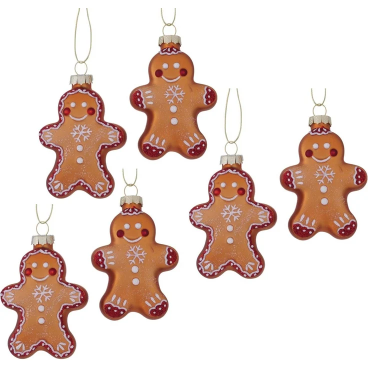 LeGer Home by Lena Gercke Christbaumschmuck Weihnachtsanhänger Gingy (6-tlg), Weihnachtlicher Lebkuchenmann, 6er-Set, Weihnachtsdeko – Bild 1
