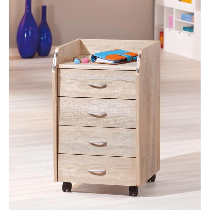 Rollcontainer NOVI mit 4 Schubladen Sonoma-Eiche Optik – Bild 1