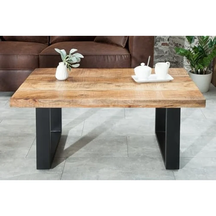 riess-ambiente Couchtisch IRON CRAFT 100cm natur / schwarz (Einzelartikel, 1-St), Wohnzimmer · Massivholz · Metall · Kufen-Gestell · eckig · Design – Bild 5